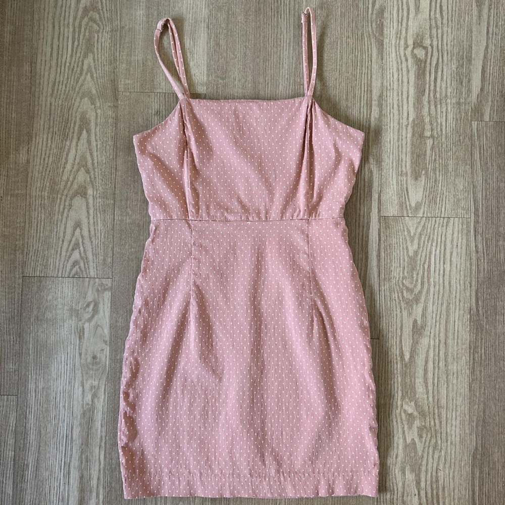 Pink polka dot dress